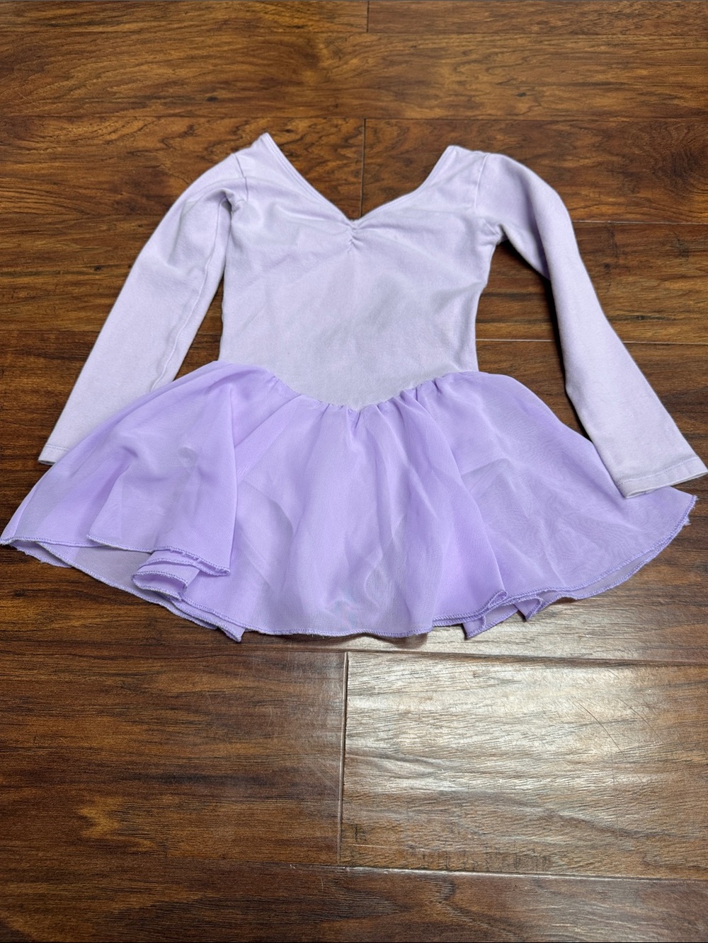 Source Unknown Lilac Long-Sleeve Ballet Dress with Chiffon Skirt